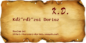 Körözsi Dorisz névjegykártya